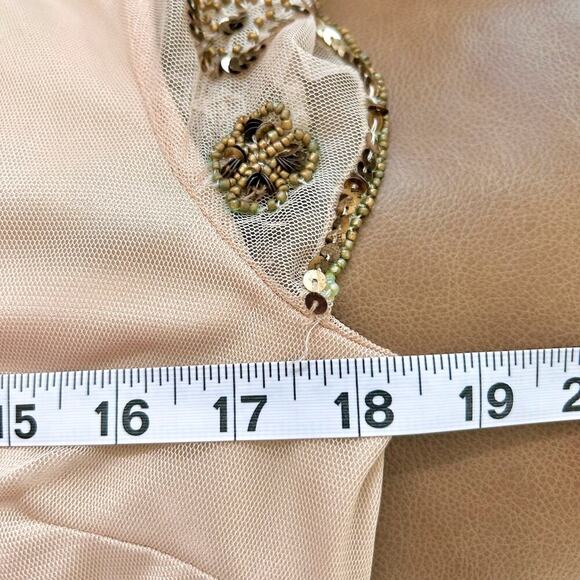 Beaded Embellished Nude Sequin Indie Dress Coquette Size 4 - Picture 11 of 15